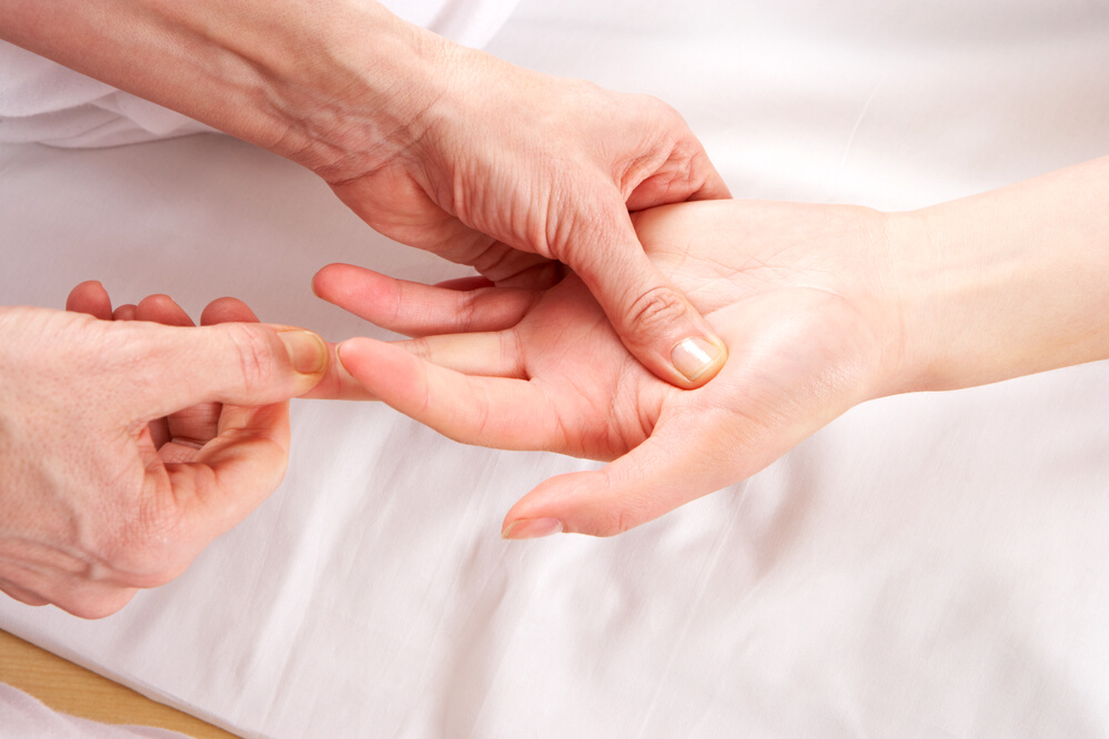 Detail hand reflexology massage